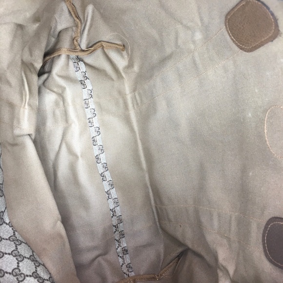 Authentic Gucci XL Tote/ travel bag brown monogram coated canvas with leather - Picture 5 of 15